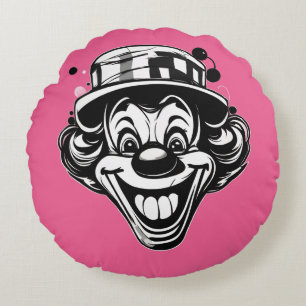 Coussins Ronds Logo de clown drôle – Casquette à l'envers et lang