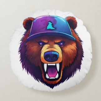 Coussins Ronds Logo YouTube Zabooba Gaming – Ours en colère propu