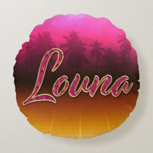 Coussins Ronds Louna prénom Golden pink Oreillers