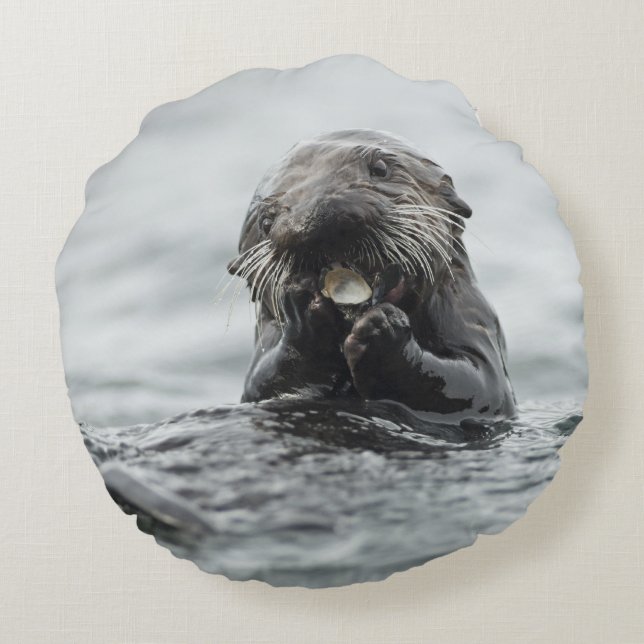 Coussins Ronds Loupe de mer adorable (Dos)