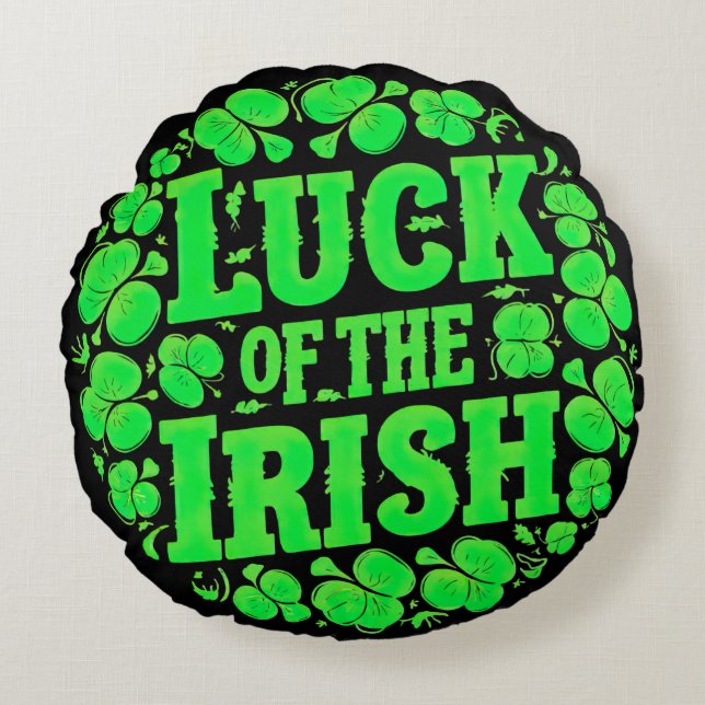 Coussins Ronds Lucky Irish Clovers (Devant)