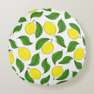 Coussins Ronds Lumineux citrons vert Feuille Motif