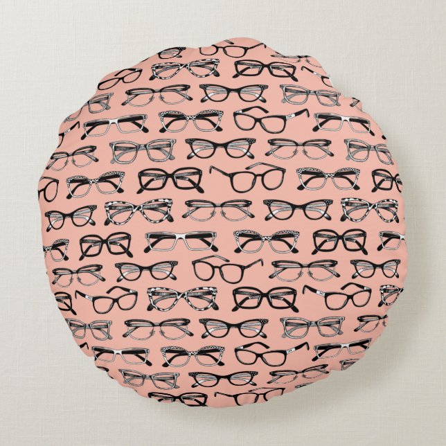 Coussins Ronds Lunettes de vue rose pâle, Lunettes de vue, Vêteme (Dos)