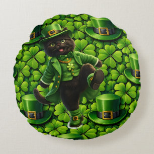 Coussins Ronds Lutrin de préservé chat noir Saint-Patrick