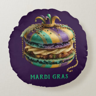 Coussins Ronds Macaron Royal Mardi Gras