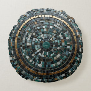 Coussins Ronds Macro murale en mosaïque circulaire de luxe