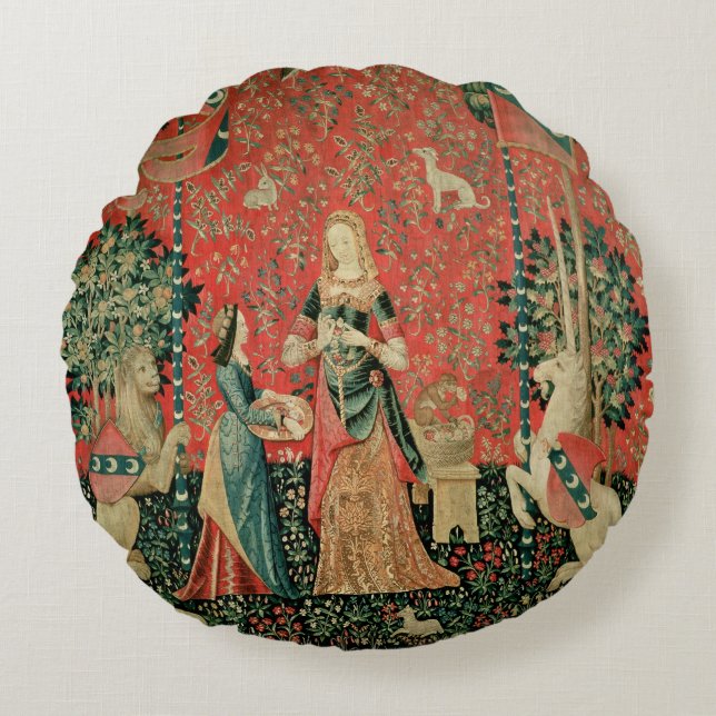 Coussins Ronds Madame et la licorne : 'Smell (Devant)