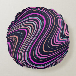 Coussins Ronds Magenta Purple Motif de marine rose