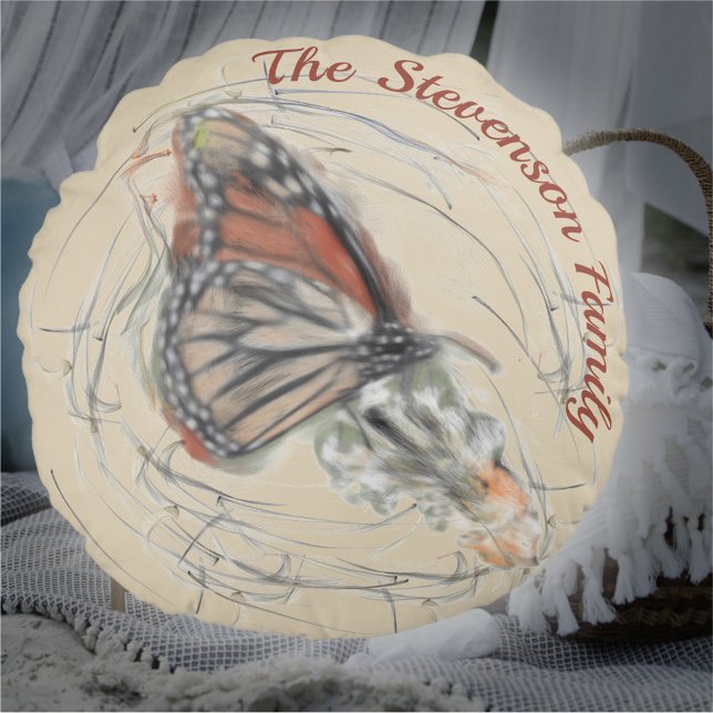 Coussins Ronds Magie de la famille des papillons (Créateur téléchargé)