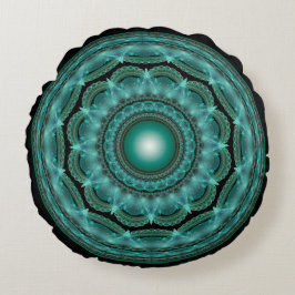 Coussins Ronds Magnifique mandala fractal brillant