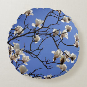 Coussins Ronds Magnolias florissants
