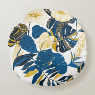 Coussins Ronds Main Tropicale tirée : Motif créatif sans couture