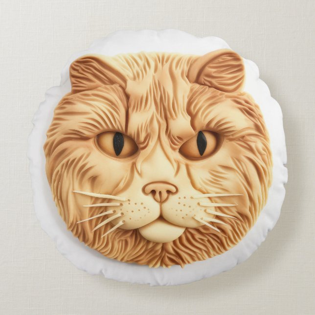 Coussins Ronds Maine Coon Cat 3D Inspiré (Devant)