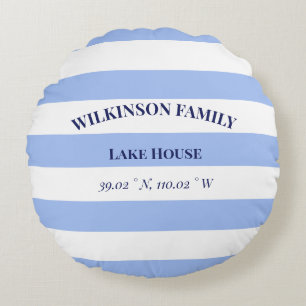 Coussins Ronds Maison de lac sur mesure Bleu