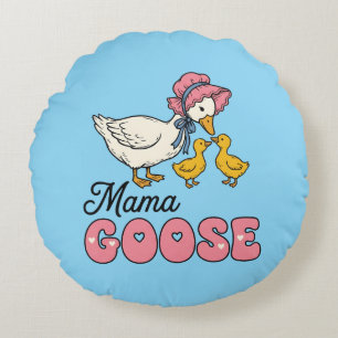 Coussins Ronds Maman chouette oie art de mot 