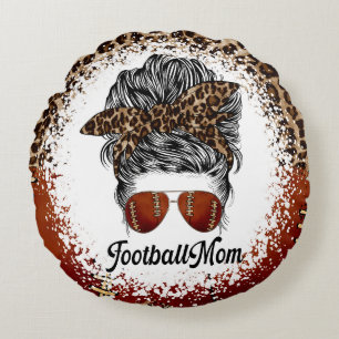 Coussins Ronds Maman de football imprimé léopard 