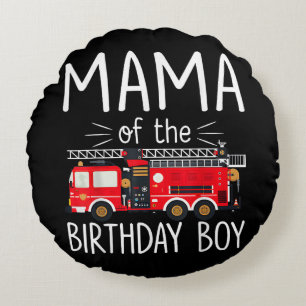 Coussins Ronds Maman du garçon d'anniversaire Camion d'incendie p
