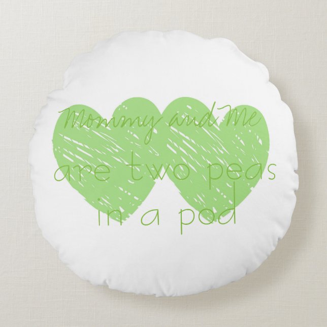 Coussins Ronds Maman et moi de bébé de coton carreau rond fait (Devant)