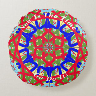 Coussins Ronds Mandala Abstrait unique