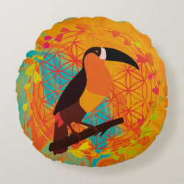Coussins Ronds Mandala bird