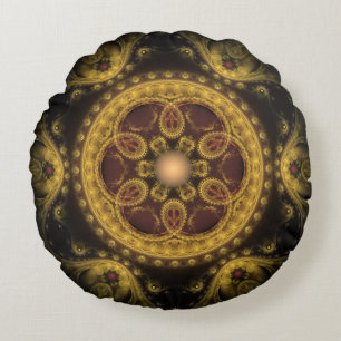 Coussins Ronds Mandala de décoration fractale magique