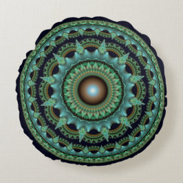 Coussins Ronds Mandala étoile fractale brillante