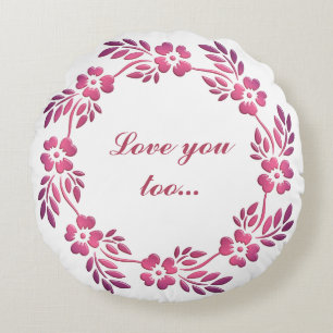 Coussins Ronds Mandala Floral Couronne pourpre