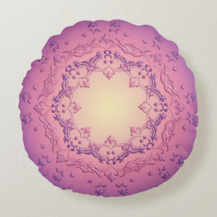 Coussins Ronds Mandala floral ethnique