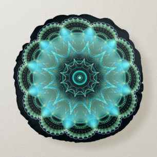 Coussins Ronds Mandala fractal étoile brillante