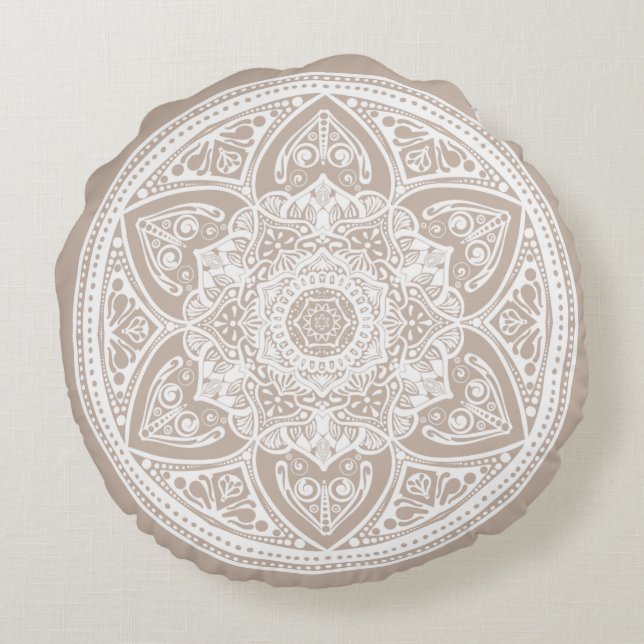 Coussins Ronds Mandala laine (Dos)