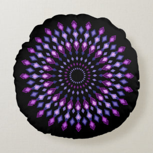 Coussins Ronds Mandala magique sur l'arrière - plan noir