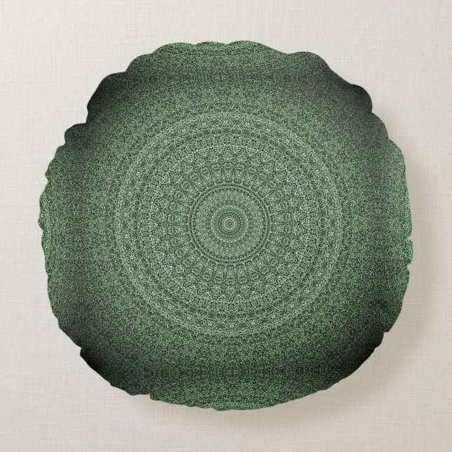 Coussins Ronds Mandala Sage Green - HAMbWG (Devant)