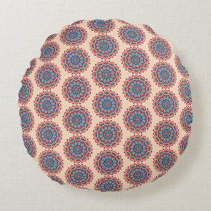 Coussins Ronds Mandala vibrant en code hexadécimal