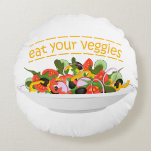 Coussins Ronds Mangez vos Légumes Citer salade fraîche mélange bo