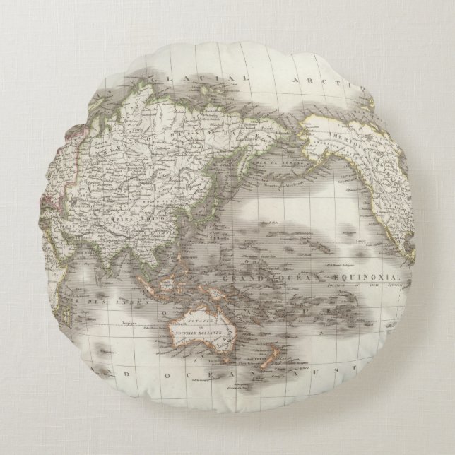 Coussins Ronds Mappemonde - carte de globe (Devant)