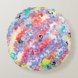 Coussins Ronds Marbre moderne Abstrait double face 2 Designs Rose