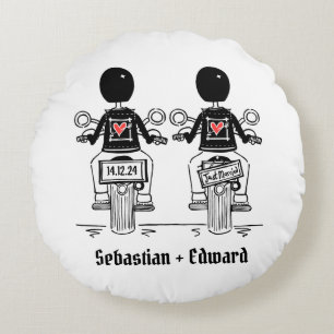 Coussins Ronds Mariage de moto de deux chambres