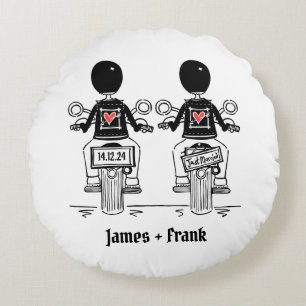 Coussins Ronds Mariage de moto de deux chambres