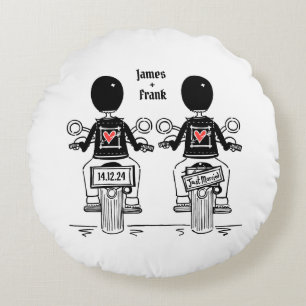 Coussins Ronds Mariage de moto de deux chambres