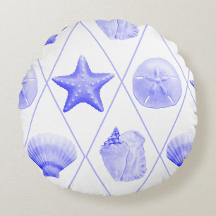 Coussins Ronds Marines Bleus Costumes côtiers Starfish