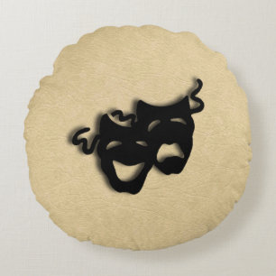 Coussins Ronds Masques de Comédie et de Tragédie Théâtre