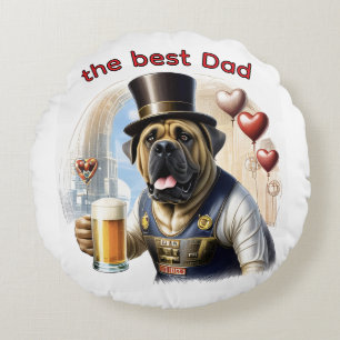 Coussins Ronds Mastiff Dogue anglais meilleur Papa fête des pères