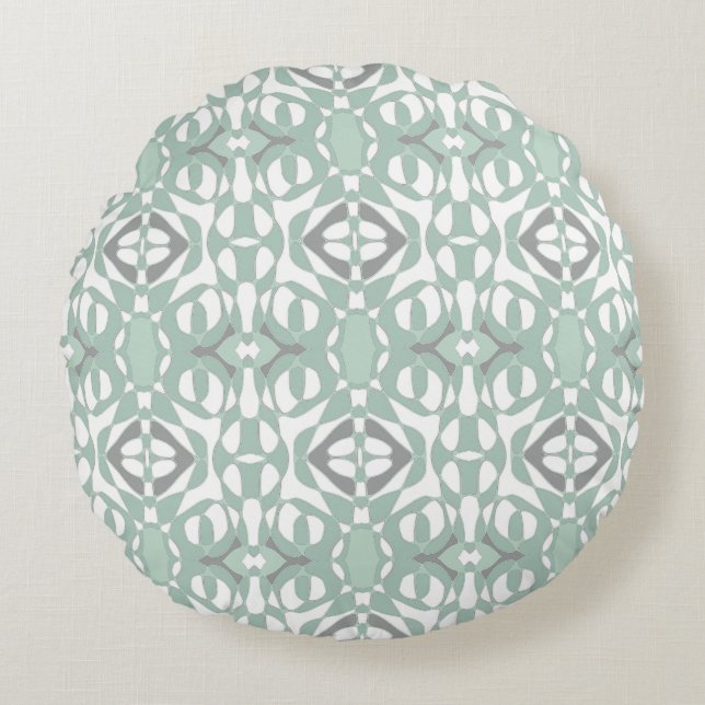 Coussins Ronds Mazipoodles Neuro Art - Dusty Mint Duck Egg Green (Devant)