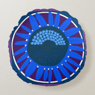 Coussins Ronds Mazipoodles Sunflower Sunshine : bleu 3