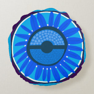 Coussins Ronds Mazipoodles Sunflower Sunshine : Bleu 6