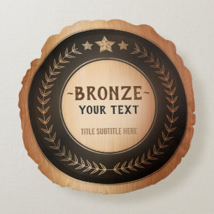Coussins Ronds MÉDAILLE Bronze Champion DIY IMPRESSION PERSONNALI