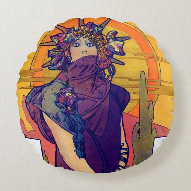 Coussins Ronds Medea (Medee), Alphonse Mucha Jeu d'oreiller (Devant)