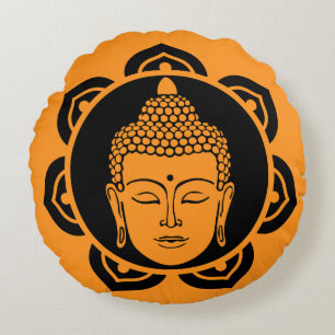 Coussins Ronds Méditation de la tête de bouddha