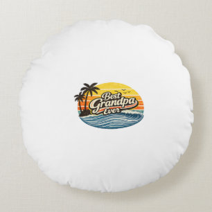Coussins Ronds Meilleur Grand-Père Jamais Design Rétro Coucher de