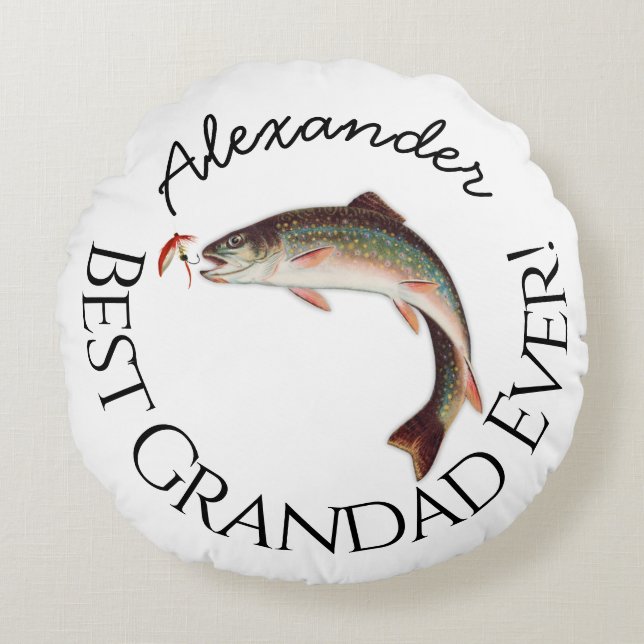Coussins Ronds Meilleur Grand-Père Jamais ! Pêcheurs à la mouche  (Devant)